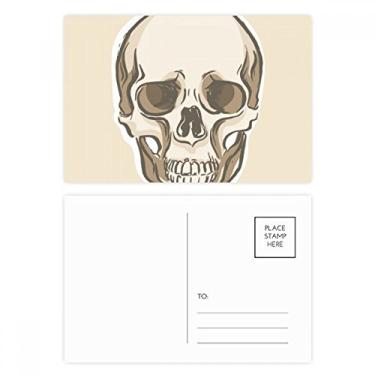 Imagem de Conjunto de cartões postais de ilustração de caveira humana, cartão de felicitações de aniversário
