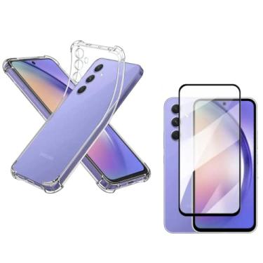 Imagem de Capa Capinha Anti Impacto + Película Premium Cerâmica 9D Compatível Com Samsung Galaxy A54 5G - (Hard Glass Store)