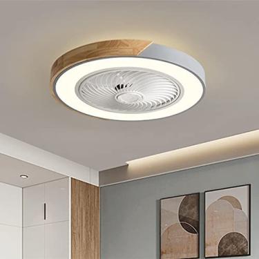 Imagem de Ventilador De Teto Com Luz De Teto 36w, Luz De Ventilador De Teto Invisível LED, Com Controle Remoto 3 Cores Regulável, Ventilador De Teto Ajustável De 3 Velocidades, Fácil De Limpar, Luz Da Sala