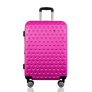 Imagem de Mala de Viagem Média 23kg Despachada Expansiva Rígida Rodas Duplas 360º Cadeado TSA Gladiador C1M Pink