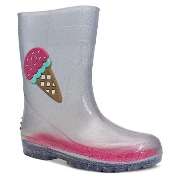 Imagem de Galocha Bota Infantil Feminina Nº 25 Ao 32 Moda Sorvete 09.16 (Glitter Prata, BR, Criança de 4 a 8 anos, Numérico, 26)