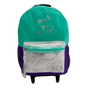 Imagem de Mochila Feminina Infantil Juvenil Rodinhas Colorida Escolar