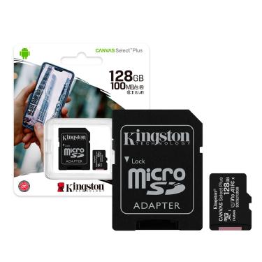 Imagem de Cartão de Memória Micro SD 128GB Kingston Canvas Select Plus, Classe 10, C/ Adaptador - SDCS2/128GB