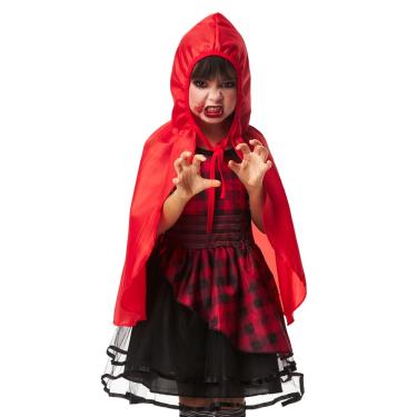 Imagem de Fantasia Halloween Infantil Chapeuzinho Vermelho Lobinha Mal