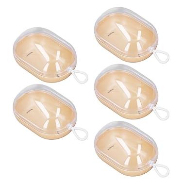 Imagem de Caixa de Armazenamento de Esponja de Maquiagem, 5 Peças de Suporte para Liquidificador de Esponja Amarela, Tampa Transparente, Delicada e Fofa, Compacta e Leve, Perfeita para