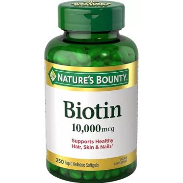 Imagem de Biotina Nature's Bounty 10.000mcg, 250 cápsulas softgels de rápida absorção