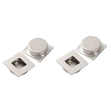 Imagem de Angoily 4 Peças 201 Puxadores De Armário Pretos De Metal Maçaneta Da Porta Maçanetas De Gaveta Puxadores De Porta De Armário Quadrado Puxadores De Porta Deslizante Quadrada Puxadores De