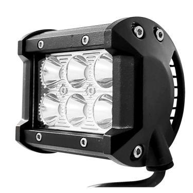 Imagem de Farol de milha 6 Leds 18w Led Quadrado Universal Branco Frio Carro Moto Off Road Trator Caminhao Onibus Suv Trilhas