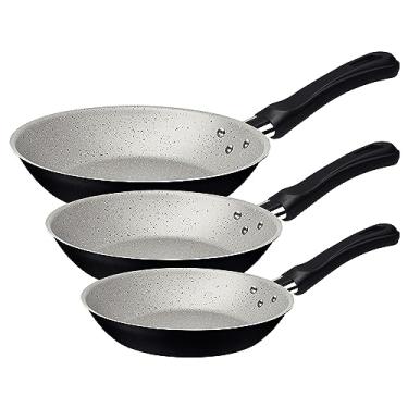 Imagem de Jogo de Frigideiras Tramontina Caribe em Alumínio com Revestimento Interno e Externo Antiaderente Starflon Max Preto 03 Peças