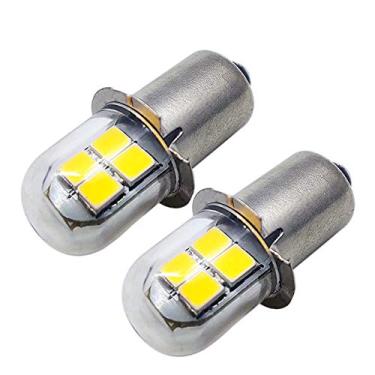 Imagem de Ruiandsion 2 lâmpadas de LED P13.5S amarelas 4,5V 6V 2835 8SMD chips lâmpada LED melhorada para faróis, lanternas, lanterna