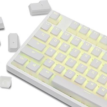 Imagem de Happy Balls White Pudding Keycaps Backlit PBT Doubleshot Cherry MX Keyset OEM Profile para 61/87 TKL/104/108 MX Switches Teclado Mecânico (Pudim Branco)