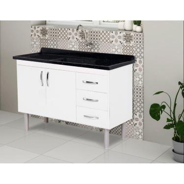 Imagem de Kit Balcão E Pia Tóquio 1.20Cm Rorato Pia Preta