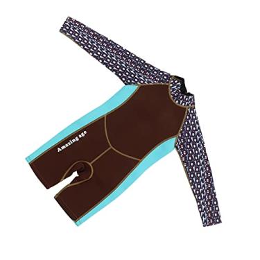 Imagem de Traje de Mergulho Infantil, Neoprene de 2,5 Mm, Manga Longa, Cordão Nas Costas, Quente, Mantendo Elástico, Trajes Térmicos de Mergulho (tamanho 6)