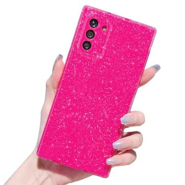 Imagem de MINSCOSE Capa compatível com Samsung Galaxy Note 10, linda capa brilhante com glitter fino à prova de choque TPU brilhante para mulheres e meninas para Galaxy Note 10 6,4 polegadas - rosa choque