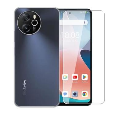 Imagem de WDMYLFTW Capa para Blackview SHARK 8 + película protetora de tela de vidro temperado - Capa protetora de TPU à prova de choque flexível de silicone transparente para Blackview SHARK 8 (transparente)