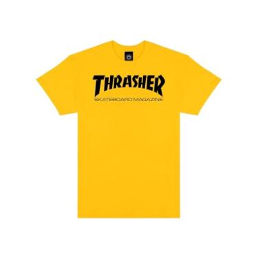 Imagem de Thrasher Skateboard Magazine Camiseta masculina S/S Skate Mag, Dourado/preto, P