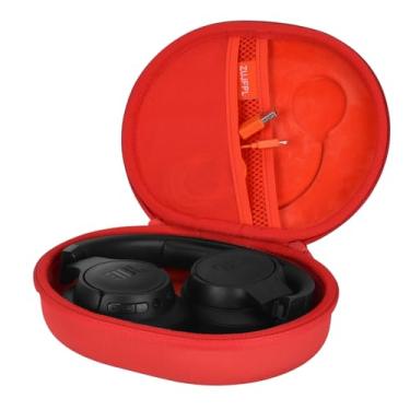 Imagem de ZUJFPL Capa rígida de EVA para JBL Live 770NC/670NC/660NC/650BT/460NC/400BT/500BT e JBL Tune 770NC/710BT/720BT/700BT/750BT/520BT/510BT/760NC/660NC/500/E40. Fone de ouvido sem fio 5BT (Vermelho)
