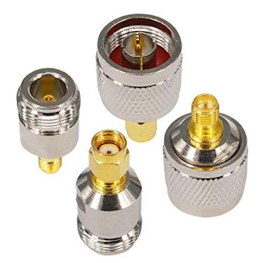 Imagem de onelinkmore Kit adaptador de amplificador de sinal tipo N para RP-SMA Kit 4 tipos N macho fêmea para RP SMA macho fêmea para antena Wifi 4G Antenas de rádio CB transmissão de rádio amador transmissor