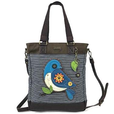 Imagem de CHALA Bolsa de ombro feminina com alça transversal removível, Bird - Listra jeans, tamanho �nico