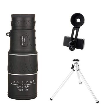 Imagem de Telescópio monocular, binóculos portáteis de 16 x 52 de altura, monóculo, binóculos de plástico 66/8000 m, telescópio esportivo ao ar livre, preto, para observação de pássaros adultos ao ar livre