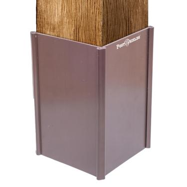 Imagem de O protetor de poste de poste da Post Shields protege postes de caixa de correio, deck e cerca de gramado, equipamento de manutenção de grama e quintal – serve para postes de madeira e metal – sem necessidade de ferramentas, parafusos ou unhas.