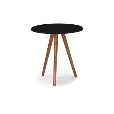 Imagem de Mesa de Apoio Pequena Tripé Pé Palito Hannover - Preto/Imbuia Glazer