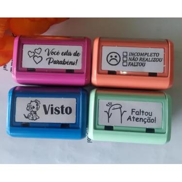 Imagem de Carimbos Pedagógicos para Professor, kit com 4 Carrimbos