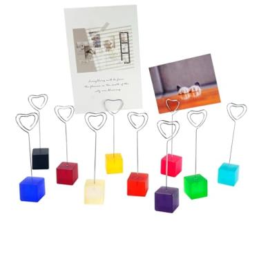Imagem de 10 peças de clipe de papel para mesa, cartão com número de mesa, suporte Polaroid para fotos, menu de lembrete, foto Monmory, Natal, casamento, número, cartão com base colorida