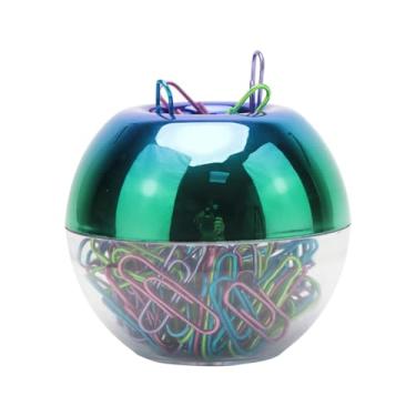 Imagem de NatSumeBasics Porta-clipes de papel magnéticos arco-íris com 100 clipes de papel coloridos para mesa, escritório, escola, casa, organizadores, acessórios (arco-íris)