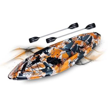 Imagem de Caiaque Duplo De Pesca Modelo K2 Pró Fibra 2 Lugares + Remos (CAMUFLADO AMARELO)