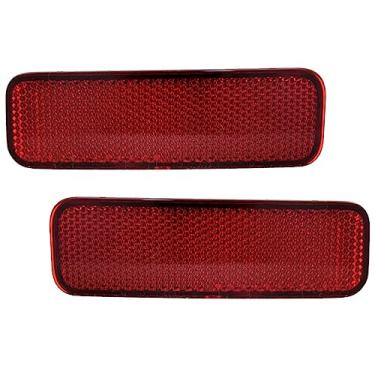 Imagem de Para Ford Bronco Sport 2021 2022 refletor para-choque lado motorista e passageiro | Par | Traseira | Vermelho | Snap-In | Caixa de plástico PP | Lente de plástico PC | Para FO1184123, FO1185123 |