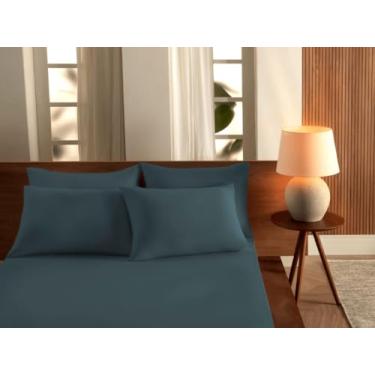 Imagem de Jogo Cama King Malha Lisa com Elastico Vivaldi - Fio 30 Penteado - 100% Algodao (Artico)