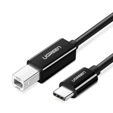 Imagem de Cabo Impressora Usb C para Usb B Macho 1 Metro Preto Conexão Estável Alta Velocidade Co...