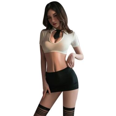 Imagem de Temptshow Ladies Sexy Secretary Cosplay Costume Anime Female Teacher Babydoll (U neck)
