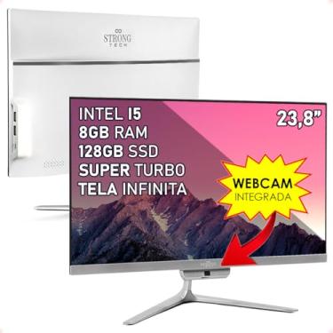 Imagem de Computador All In One Intel Core i5 23,8" Full HD 8GB SSD 128GB 4 Núcleos Super Turbo Hdmi Strong Tech