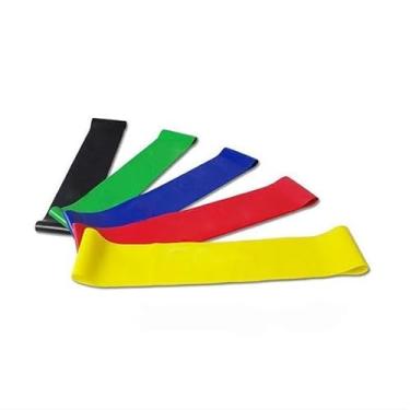 Imagem de Kit 5 Faixas Elasticas Mini Band Para Exercício Funcional Corpo Todo Alongamento Musculação Faixa De Borracha Academia Faixa Elastica Para Treino Em Casa Ginastica Pilates Fisioterapia e Yoga Premium