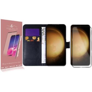 Imagem de Capa Carteira + Pelicula De Vidro 3D Compatível Galaxy S23 Plus S916 -