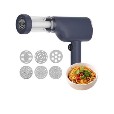 Imagem de Máquina elétrica portátil de macarrão, máquina elétrica de macarrão - Cortador de macarrão recarregável e prensa de macarrão elétrica automática - Prensa de massa para fazer macarrão sem fio com 6 mol