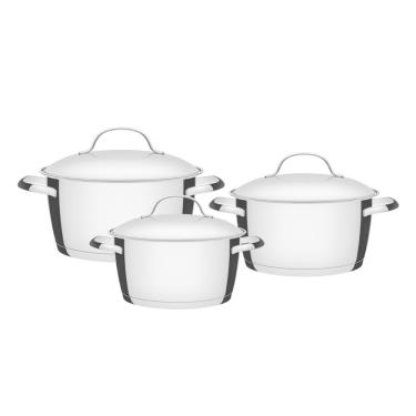 Imagem de Jogo De Panelas Tramontina Allegra Em Inox E Tampas De Inox