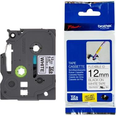 Imagem de Fita Brother TZE-FX231 12mm Preto/Branco Original Flexivel 