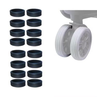 Imagem de  kit 16 Capas de roda protetora para mala bagagem rodas silenciosas de