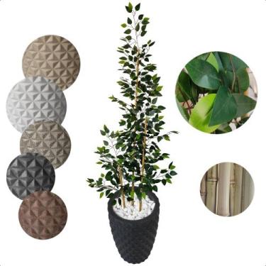 Imagem de Bambu Da Sorte Artificial 2 Metros Grande Com Vaso Decoração - Flor de