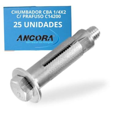 Imagem de Kit C/ 25 Chumbador CBA 1/4x2 C/ Prafuso C14200 Ancora
