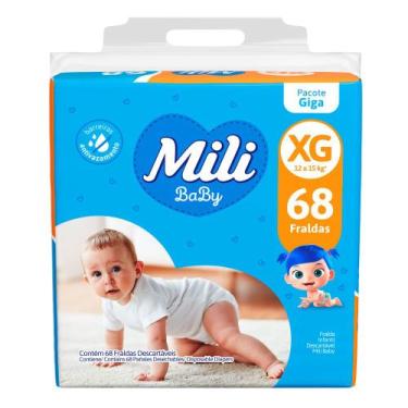 Imagem de Fralda Mili Baby Tamanho XG Pacote Giga 68 Unidades Descartáveis