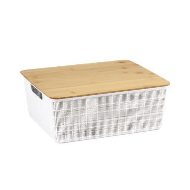 Imagem de Caixa Organizadora Com Tampa De Bambu 35x14 - Oikos