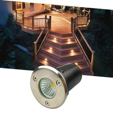 Imagem de 1 Balizador Spot Led Cob 3W Bivolt IP66 De Embutir Em Piso Chão Gramad