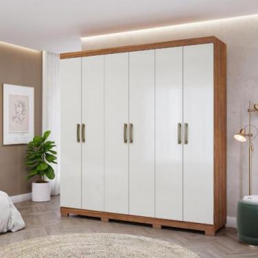 Imagem de Guarda Roupa Casal com Pés 6 Portas 100MDF Clara Panan - Panan Móveis,