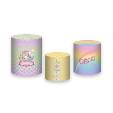 Imagem de Trio De Capa Cilindro - Circo Rosa Candy Color 003 - Via Cores