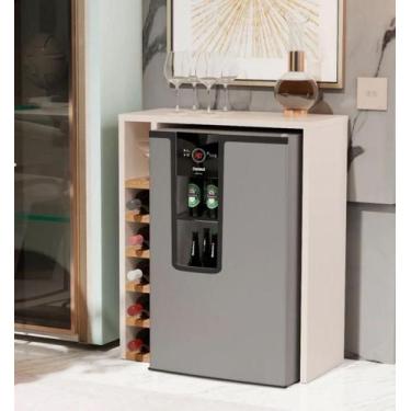 Imagem de Adega Bebidas Planejada Cristal 4008 Cor Off White / Nature - Comprar 