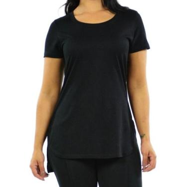 Imagem de Kit 5 Blusas Mullet Gola Redonda Feminina Camisetas Longas Longline - 